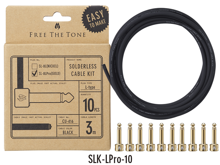 Free The Tone Solderless Patch Cable Kit 10 SL plugs 10ft CU-416