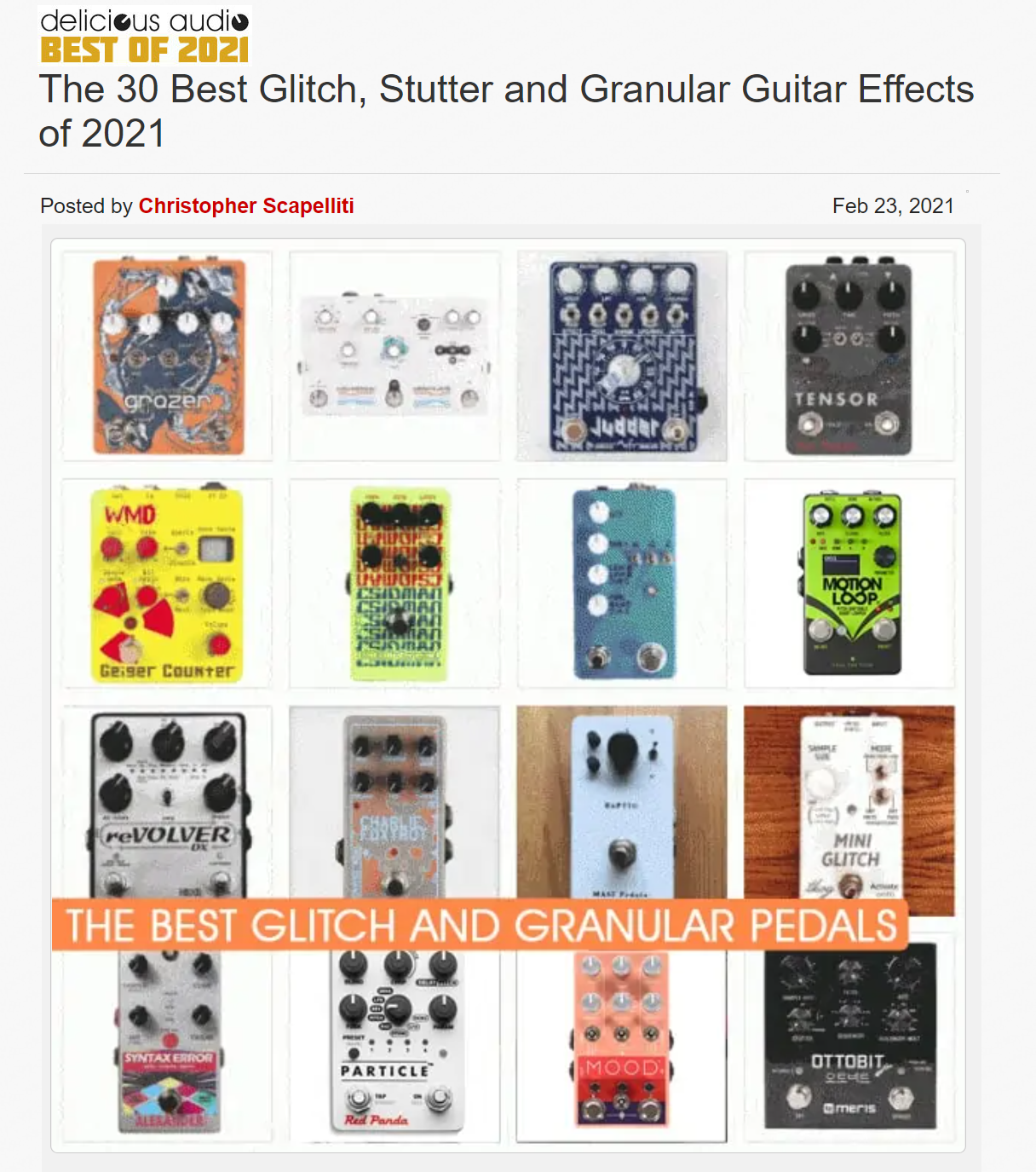 Granular discount delay pedal